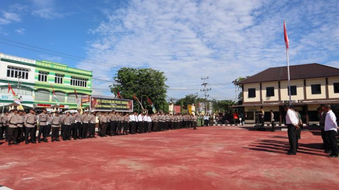 
 Apel Satkamling Polres Sanggau Dalam Rangka Kesiapan Pengamanan Pemilu Serentak Tahun 2024