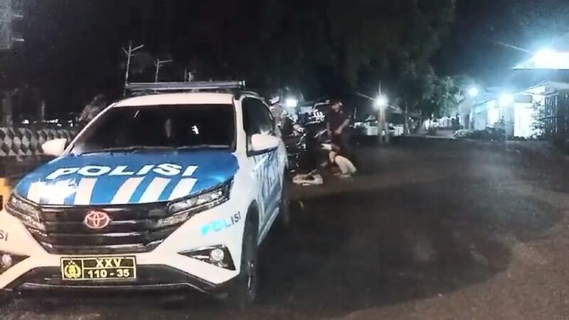 Razia knalpot brong Sat Lantas Polres Tanggamus di Jalinbar Kota Agung, Rabu 7 Februari 2024. Foto : Herdi/Media Prioritastv.com.