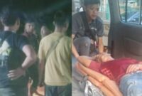 Kolase foto saat warga berkumpul sebelum terjadi aksi massa dan personel TNWC SGA saat dibawa ke rumah sakit. Dok. Istimewa.