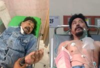 Kolase foto saat korban baru sampai di rumah sakit dan setelah penanganan di RSUD Abdoel Moeloek Bandar Lampung, Kamis 15 Februari 2024. Foto : Facebook Khamid.