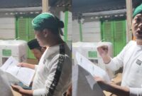 Caleg dari Partai Kebangkitan Bangsa (PKB) Daerah Pemilihan (Dapil 7) Lampung Tengah (Lamteng), Munir Abdul Haris dan tim saat menemukan dugaan pelanggaran yang dilakukan oleh KPPS Sendang Asih dan Sendangmulyo. Dok. Tangkapan Layar.