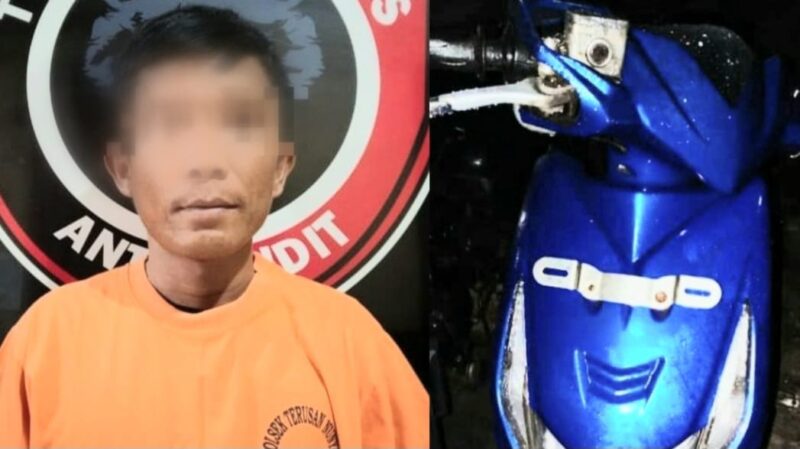 Kolase foto tersangka dan barang bukti diamankan pihak kepolisian. Foto : Dok. Polres Lampung Tengah.