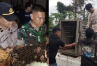 Kolase foto saat korban terkaman harimau dievakuasi petugas dan peralatan BKSDA yang diterjunkan ke Suoh, Lampung Barat, Kamis 22 Februari 2024. Foto : Kamto Winendra/Media Prioritastv.com.
