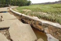 Jalan Putus di Kampung Sridadi Kecamatan Kalirejo Kabupaten Lampung Tengah, Minggu 25 Februari 2024. Foto : Azhari/Media Prioritastv.com.