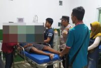 Korban saat dalam penanganan di rumah sakit akibat luka bagian wajah dan bola matanya, Kamis 29 Februari 2024. Foto : Dok. Humas Polres Pringsewu.
