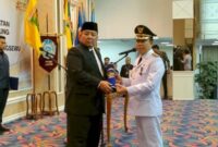 Pelantikan Marindo Kurniawan sebagai Pejabat Bupati Pringsewu oleh Gubernur Lampung, Jumat 1 Maret 2024. Foto : Dok. Diskominfotik Prov Lampung.