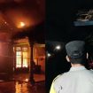 Kolase foto saat peristiwa kebakaran yang direkam warga dan saat polisi melakukan identifikasi TKP, Jumat 1 Maret 2024, malam. Foto : Tangkapan Layar/Asrul Ariski/Media Prioritastv.com.