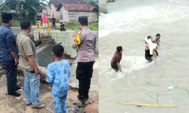 Kolase foto saat petugas dan saksi memeriksa TKP, serta proses evakuasi jasad Aqil Al Hafiz usai ditemukan warga, Senin 4 Maret 2024. Foto : Tangkapan Layar/Samuel/Media Prioritastv.com.