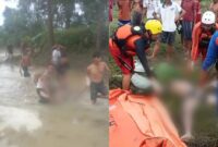Kolase foto saat warga evakuasi korban dan saat tim SAR gabungan tiba di lokasi titik evakuasi, Selasa 5 Maret 2024. Foto : Tangkapan Layar Video.