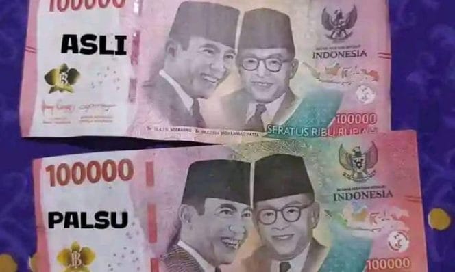 Informasi perbedaan uang asli dan palsu yang diunggah netizen Alex di Media Sosial Facebook, Selasa 5 Maret 2024. Foto : Facebook Alex.