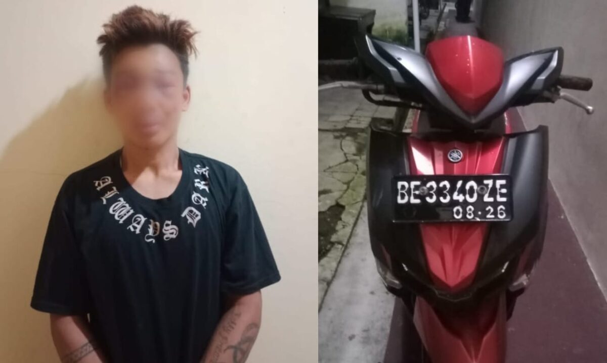 Kolase foto tersangka DPS dan barang bukti yang ditahan di Polsek Talang Padang, Jumat 15 Maret 2024. Foto : Dok. Polres Tangamus