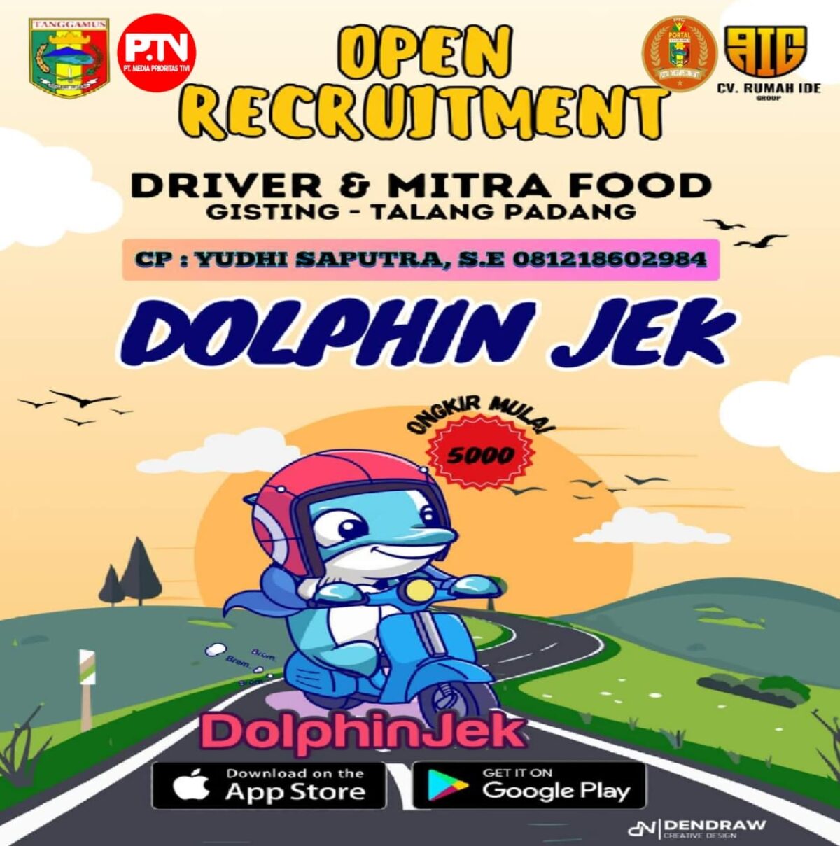 Rekrutmen Driver dan UMKM, Kolaborasi DolphinJek Bersama PTC dan PT Media Prioritas Tivi.