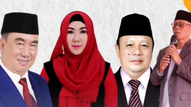 
 Kandidat Empat foto tokoh Bakal Calon Bupati Tanggamus yang beredar di media sosial dan WhatsApp group, Senin 4 Maret 2024. Foto : Rumah Demokrasi.