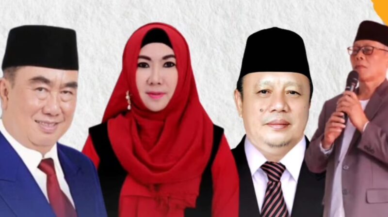 Kandidat Empat foto tokoh Bakal Calon Bupati Tanggamus yang beredar di media sosial dan WhatsApp group, Senin 4 Maret 2024. Foto : Rumah Demokrasi.