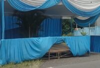 Posko Mudik Dishub di Jalan Raya Lintas Barat Depan Kantor Dishub Tanggamus. Foto : Herdi/Media Prioritastv.com.