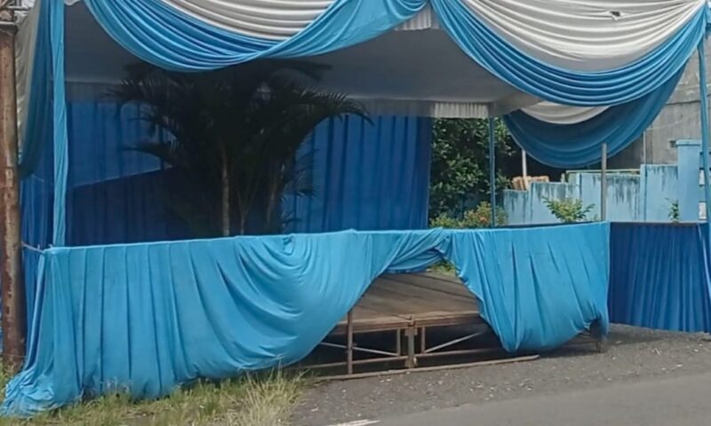 Posko Mudik Dishub di Jalan Raya Lintas Barat Depan Kantor Dishub Tanggamus. Foto : Herdi/Media Prioritastv.com.