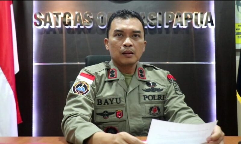 Kasatgas Humas Ops Damai  Cartenz-2024 AKBP Dr. Bayu Suseno saat Memberikan Keterangan Pers, Kamis 4 Maret 2024. Foto : Diki/Media Prioritastv.com.