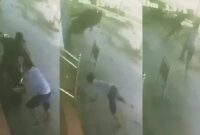 Kolase foto detik-detik seorang warga terekam CCTV saat menggalkan aksi pencurian motor di halaman masjid Teba, Kota Agung Timur, Tanggamus Kamis 11 April 2024. Foto : Tangkapan Layar.