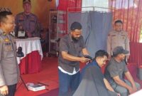 Terapis Refleksi di Pospam Kota Agung, Tanggamus saat Melayani Pemudik yang  Mampir, Jumat 12 April 2024. Foto : Herdi/Media Prioritastv.com.