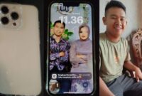 Kolase Foto Handphone Iphone, Latar Belakang dan Pemilik saat Mengambil HP tersebut, Minggu 14 April 2024. Foto : Facebook San Dee.