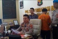 Kapolsek Terbanggi Besar Kompol Edi Qorinas saat Memberikan Keterangan Kepada Awak Media Terkait Penangkapan Pelaku Curas yang Beraksi Di wilayah Hukumnya, Rabu 17 April 2024. Foto : Polsek Terbanggi Besar