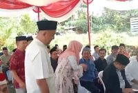 Ketua Tim Penjaringan Pendaftaran Cakada PKB Tanggamus Nuzul Irsan, saat Menyambut Tamu Undangan, Selasa 30 April 2024. Foto : Edi Hidayat/Media Prioritastv.com.