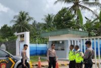 Patroli Hari Buruh Polres Tanggamus di PT Tirta Investama Kota Agung Timur, Rabu 1 Mei 2024. Foto : Polres Tanggamus.