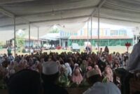 Ratusan Jamaah Haul Syekh Nawawi Al-Bantani di Lingkungan Pancawarna, Kuripan, Kota Agung, Tanggamus, Minggu 5 Mei 2024. Foto : Herdi/Media Prioritastv.com.