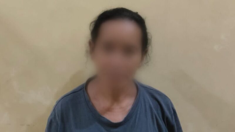 IS alias Meni Pelaku Penipuan Dan Penggelapan saat Diamankan di Polsek Wonosobo, Foto : Humas Polres Tanggamus.