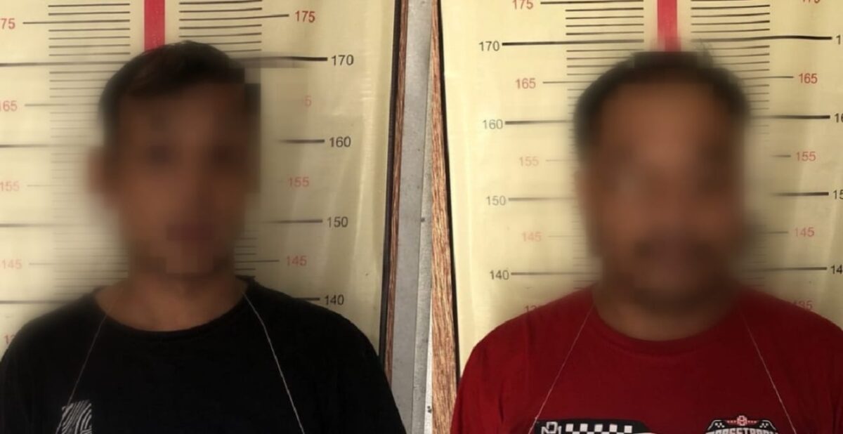 Kedua Penjual obat Hexymer  saat Diamankan di Polres Tanggamus. Foto : Polres Tanggamus 