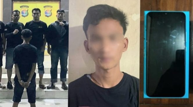 Kolase Foto Tersangka FDY dan Barang Bukti Yang Diamankan Polisi, Kamis 9 Mei.2024. Foto : Polres Tanggamus.