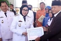 Danial Taufik saat Menerima Apresiasi Sebagai Pembuat Logo Kabupaten Tanggamus saat HUT ke 74 RI di Tanggamus, Sabtu 17 Agustus 2019 lalu. Foto : Dokumentasi.
