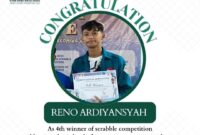 Reno Ardiyansyah, Juara 4 Susun Kata Bahasa Inggris Tingkat Nasional di Jakarta. Foto : Smart School Foundation/Andi Wonosobo.