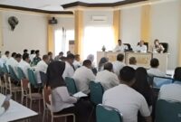 Pejabat Bupati Tanggamus Mulyadi Irsan saat Memimpin Sosialisasi IPM di Aula Dinas Pendidikan Setempat, Kamis 16 Mei 2024. Foto : Herdi/Media Prioritastv.com.
