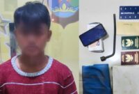Kolase Foto Tersangka dan Barang Bukti Yang Berhasil di Tangkap Polisi, Jumat 18 Mei 2024. Foto : Humas Polres Tanggamus.