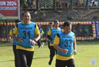 Kapolres Tanggamus AKBP Rinaldo Aser, SH. SIK. MSi, saat Mengikut Kesamaptaan jasmani. Foto : Humas Polres Tanggamus.
