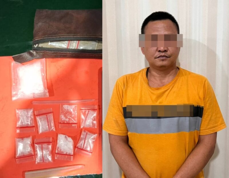 WA (43) Berikut Barang Bukti Sabu Siap Edar Yang Diamankan Polisi. Foto : Humas Polresta Bandar Lampung.