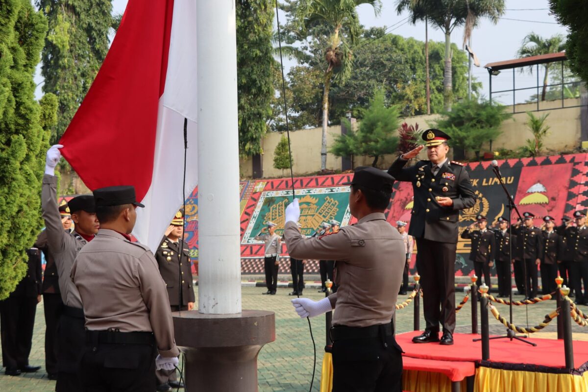 Polres Tanggamus saat Gelar Upacara Peringatan Hari Lahir Pancasila 2024 yang Bertempat di Halaman Mapolres Tanggamus. Foto: Humas Polres Tanggamus 