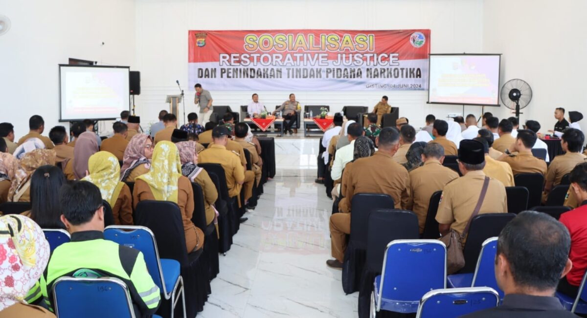 Sosialisasi Restorative Justice dan Pendindakan Tindak Pidana Narkoba oleh Polres Tanggamus di Hotel Royal Gisting, Selasa 4 Juni 2024. Foto : Polres Tanggamus.