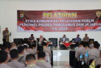 Personel Polres Tanggamus saat Gelar Pelatihan Etika Komunikasi Pelayanan Publik Tahun 2024. Foto : Asrul Ariski.