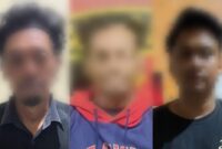 Tiga Tersangka Ormas Panbers Yang Ditangkap Polres Lampung Tengah, Minggu 9 Juni 2024. Foto : Humas Polda Lampung.