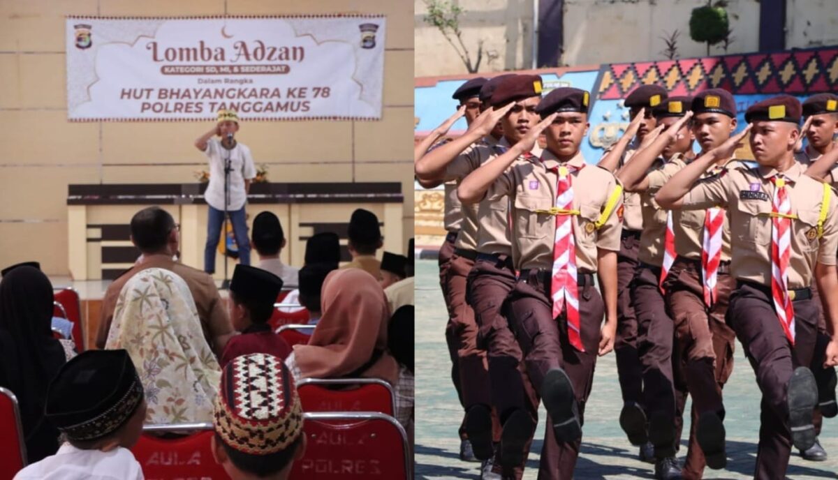 Kolase Foto Perlombaan Adzan dan PBB Yang Digelar Polres Tanggamus, Senin 10 Juni 2024. Foto : Humas Polres Tanggamus.