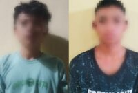 Kedua Pelaku Persetubuhan Anak Dibawah Umur yang Diamankan Satreskrim Polres Tanggamus. Foto : Polres Tanggamus. 