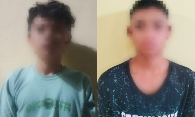 Kedua Pelaku Persetubuhan Anak Dibawah Umur yang Diamankan Satreskrim Polres Tanggamus. Foto : Polres Tanggamus. 