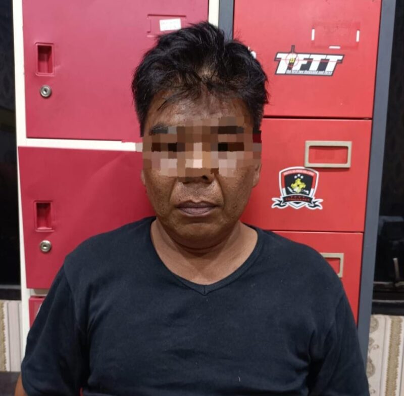 M Solehan Terduga Bandar Sabu-Sabu saat Diamankan di Mapolda Lampung. Dok. Bidhumas Polda Lampung. 