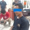 SA (30) Pelaku Pembunuhan Terhadap Tetangga saat Diamankan di Mapolres Lampung Utara. Foto : Polres Lampung Utara. 