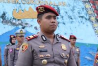 Kasat Reskrim Polres Tanggamus, AKP Muhammad Jihad Fajar Balman saat Melaporkan Kenaikan Pangkatnya, Selasa 2 Juli 2024. Foto : Herdi/Media Prioritastv.com.