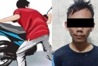 Kolase Foto Ilustrasi Curanmor dan Tersangka RWD Yang Berhasil Ditangkap Polsek Punggur Lampung Tengah.