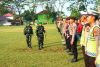 Pemeriksaan Pasukan saat Apel Kesiapan Pengamanan Kunker Presiden Jokowi ke Tanggamus di Lapangan Merdeka, Kota Agung, Rabu 10 Juli 2024. Foto : Herdi/Media Prioritastv.com.
