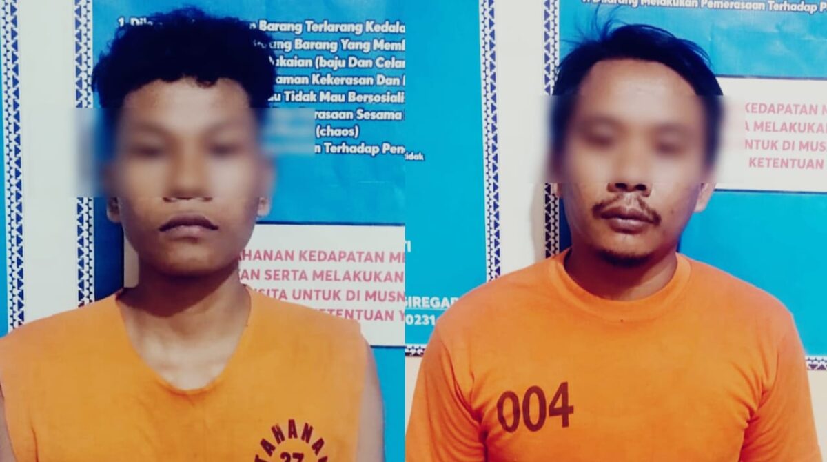 Paman tiri dan ayah bejat, pelaku perkosaan anak dibawah umur di Lampung Tengah yang ditangkap polisi, Kamis 25 Juli 2024, malam. | Polres Lamteng.